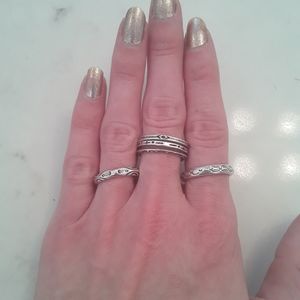 Sterling silver 5 peice stacking rings
